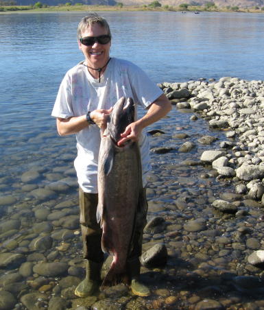 Gayle with salmon