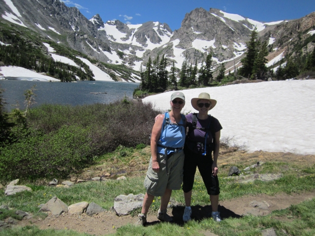 Lynne and Gayle hiking