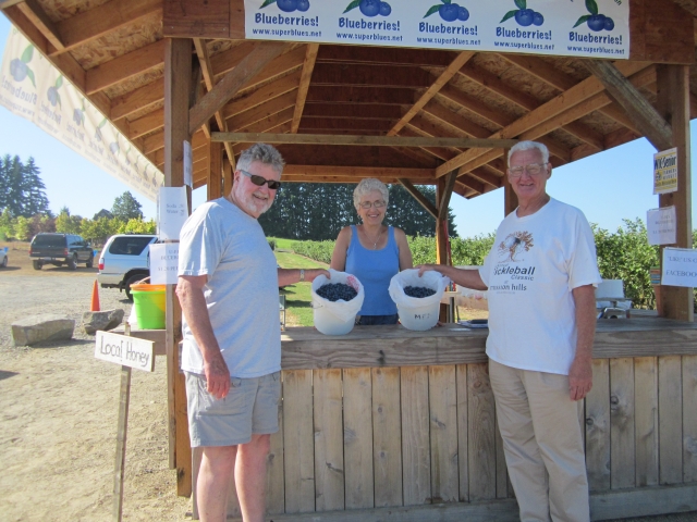 Blueberries -- Robin, Sharyl, Jim