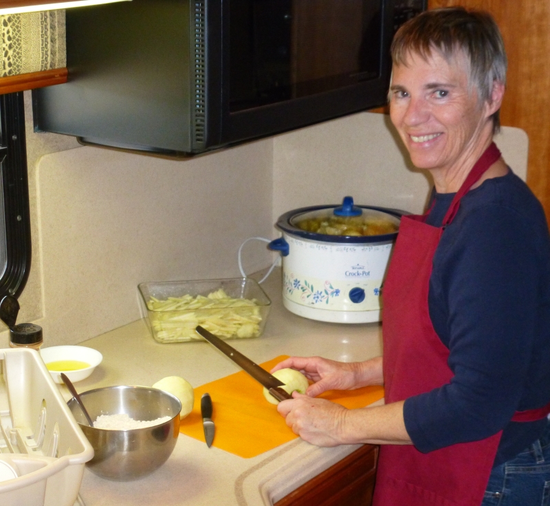 Gayle cooking