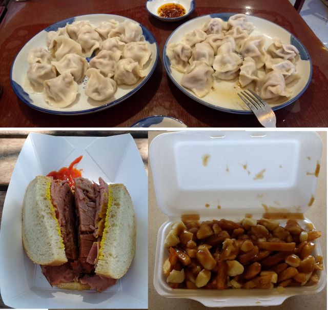 Dumplings, Smoked Meat, Poutine