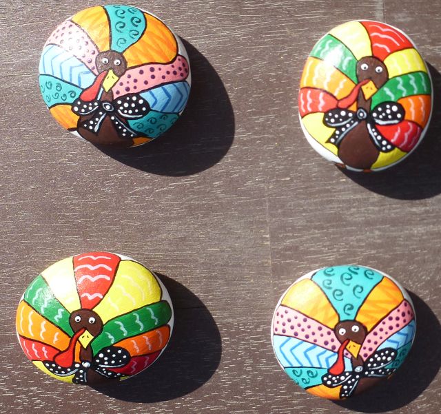 Painted turkey rocks